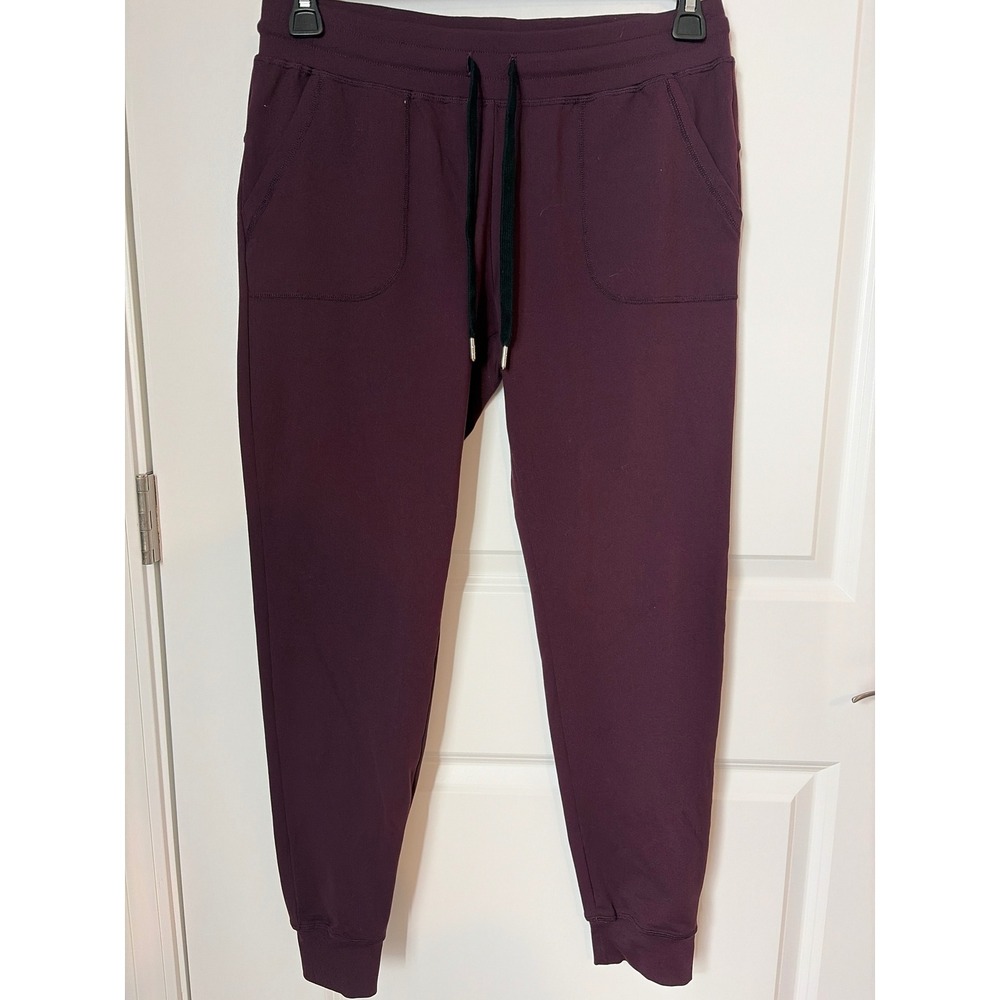Zyia Active Womens Joggers Plum Burgundy Tapered Sweatpants Drawstring Medium